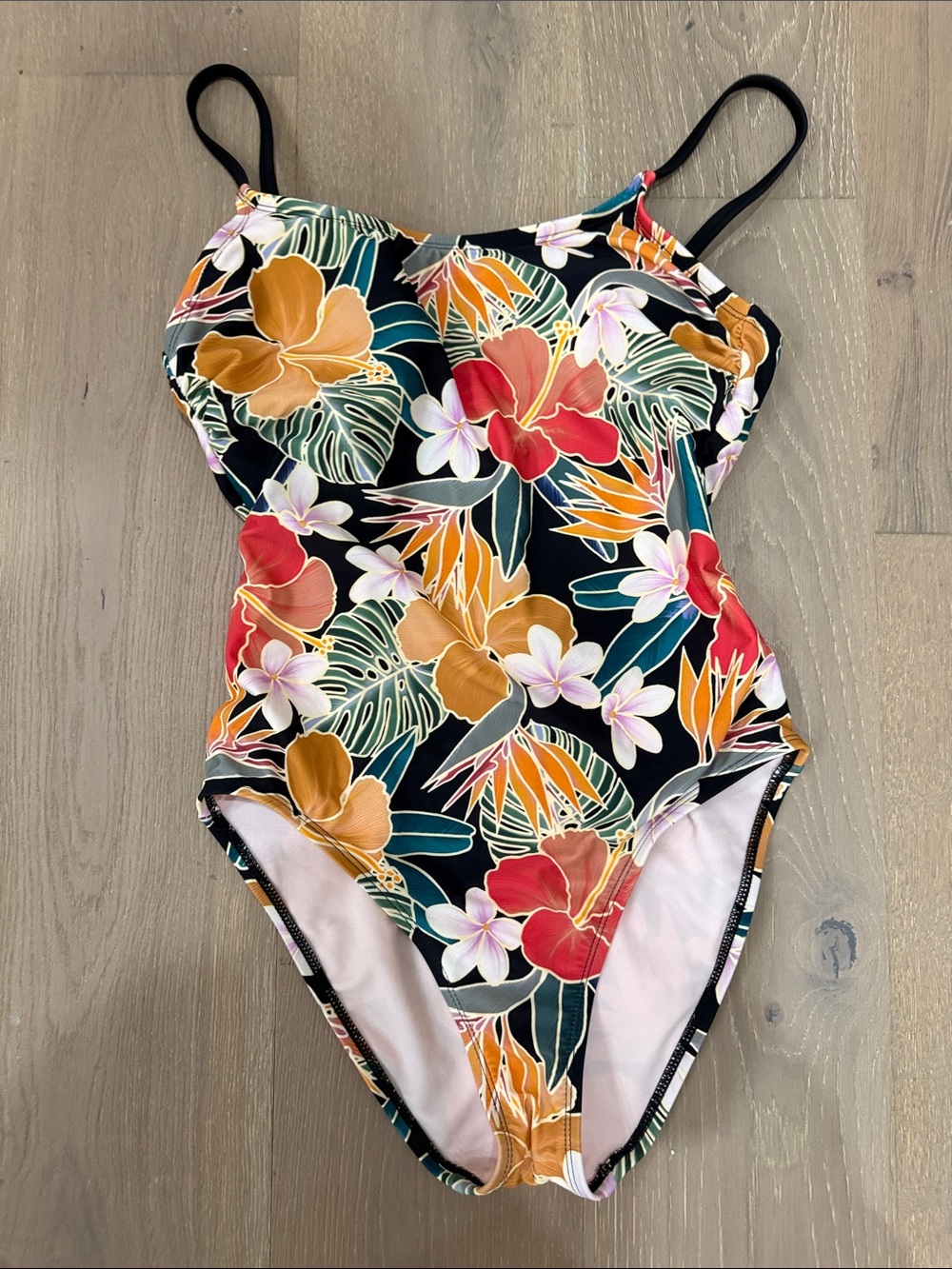 Floral One-Piece Swimsuit - Black Multi